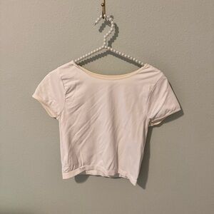 Free People Ivory Cropped Tee